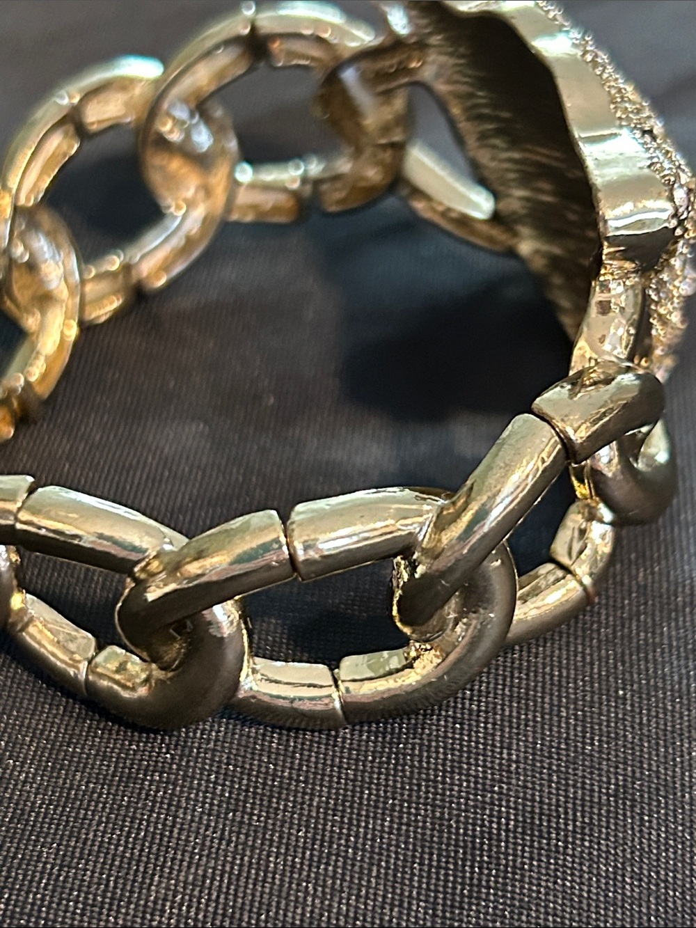 Cheetah Head Statement Bracelet | Silver & Gold Tone | Crystal Rhinestone Cuff - Picture 6 of 8